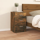 Nightstand 40x40x63 cm treated wood smoked oak color