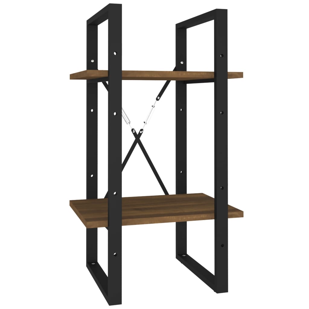 Boekenkast 2-Laags Bruin Eikenkleur 40 x 30 x 70 cm Bewerkt hout
