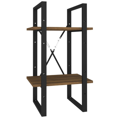 Boekenkast 2-Laags Bruin Eikenkleur 40 x 30 x 70 cm Bewerkt hout