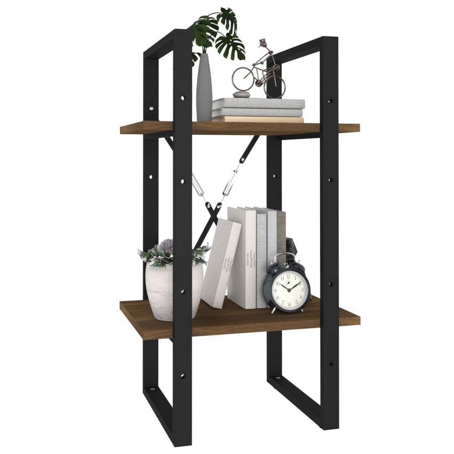Boekenkast 2-Laags Bruin Eikenkleur 40 x 30 x 70 cm Bewerkt hout