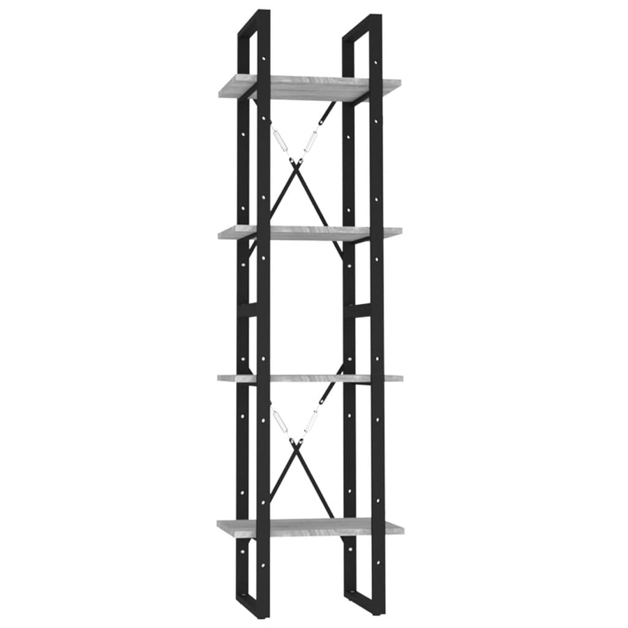 Boekenkast 4-Laags Eiken Grijs Sonoma 40 x 30 x 140 cm Bewerkt hout