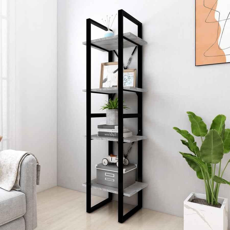 Boekenkast 4-Laags Eiken Grijs Sonoma 40 x 30 x 140 cm Bewerkt hout