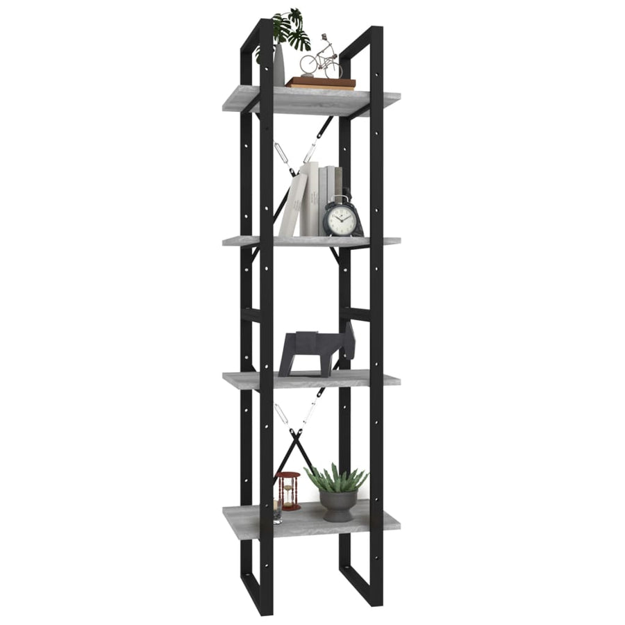 Boekenkast 4-Laags Eiken Grijs Sonoma 40 x 30 x 140 cm Bewerkt hout