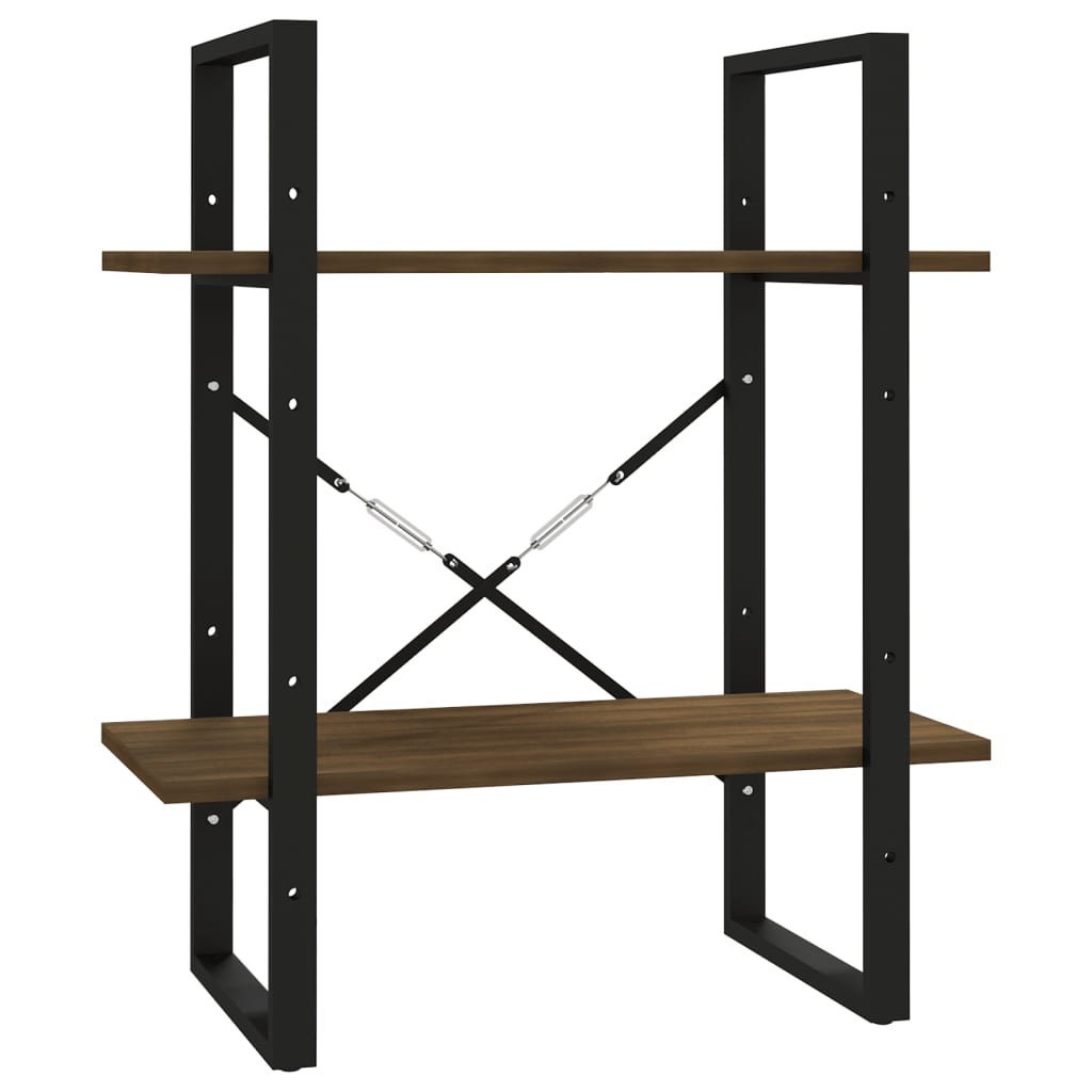 Boekenkast Bruineikenkleurig Bruin Eikenkleur 60 x 30 x 70 cm Bewerkt hout