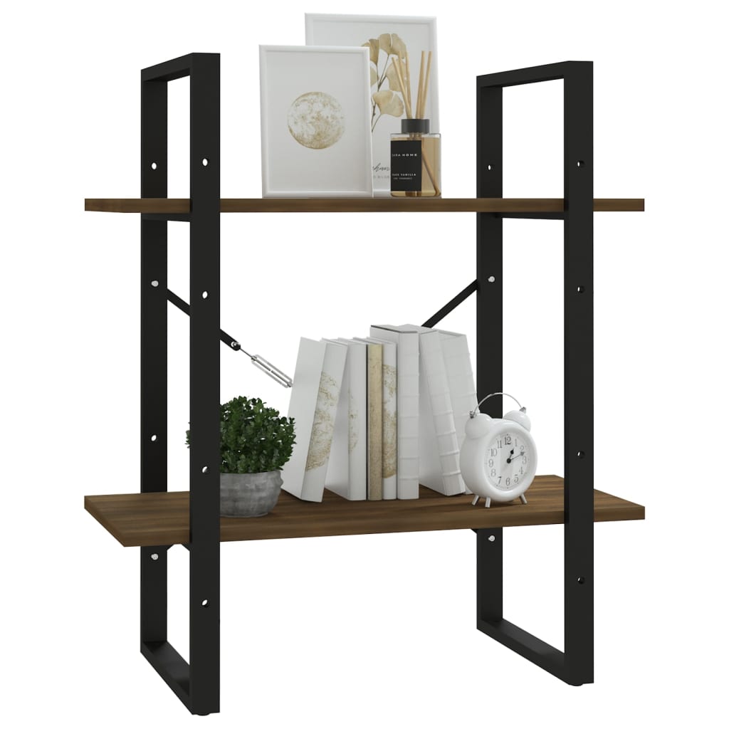 Boekenkast Bruineikenkleurig Bruin Eikenkleur 60 x 30 x 70 cm Bewerkt hout