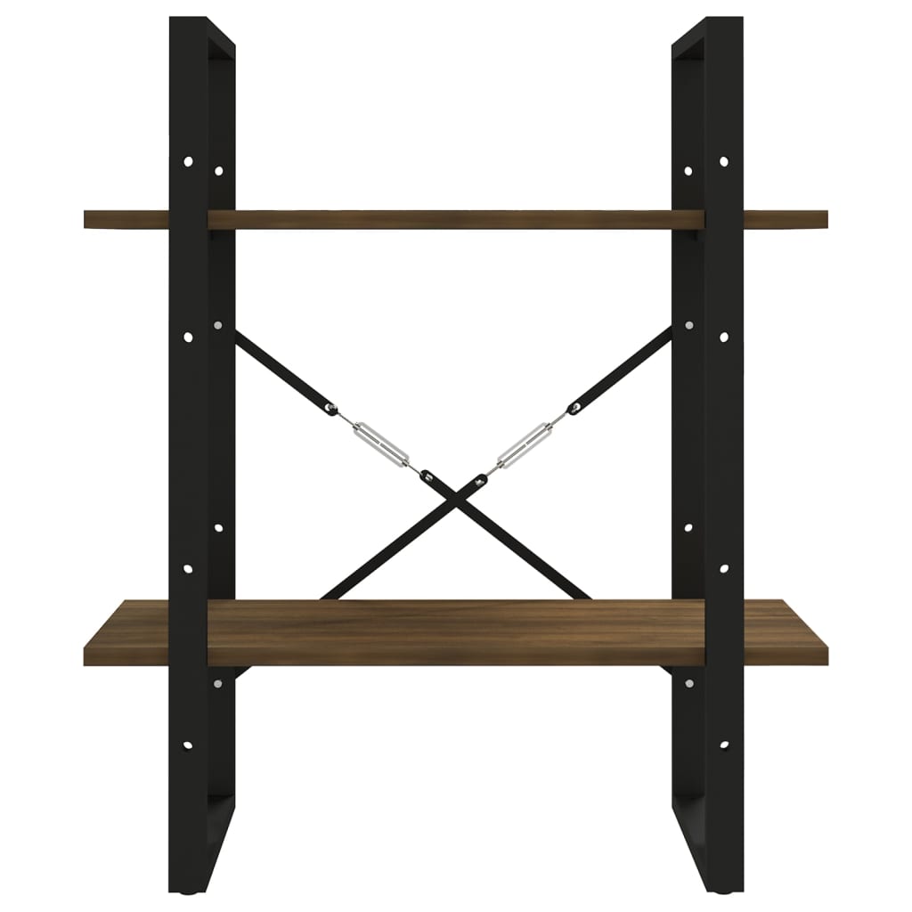 Boekenkast Bruineikenkleurig Bruin Eikenkleur 60 x 30 x 70 cm Bewerkt hout