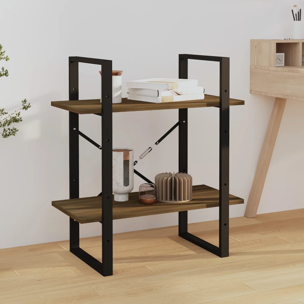 Boekenkast Bruineikenkleurig Bruin Eikenkleur 60 x 30 x 70 cm Bewerkt hout