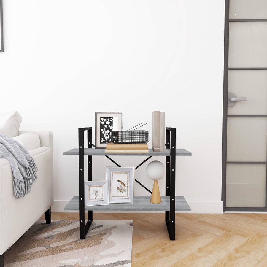 Boekenkast Met 2 Schappen Grijs Sonoma 80 x 30 x 70 cm Bewerkt hout
