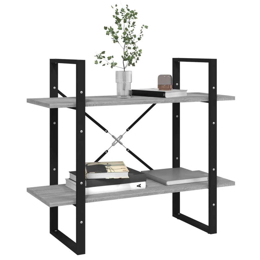 Boekenkast Met 2 Schappen Grijs Sonoma 80 x 30 x 70 cm Bewerkt hout