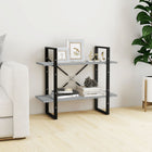 Boekenkast 80x30x70 cm bewerkt hout grijs sonoma