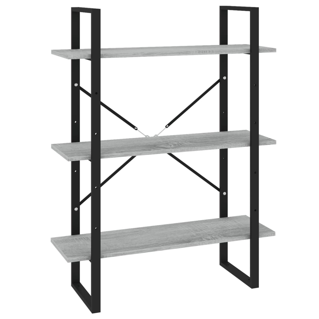 Boekenkast Eikenkleurig Grijs Sonoma 80 x 30 x 105 cm Bewerkt hout