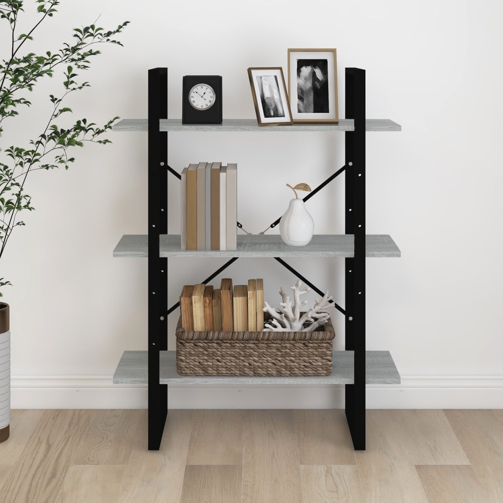 Boekenkast Eikenkleurig Grijs Sonoma 80 x 30 x 105 cm Bewerkt hout