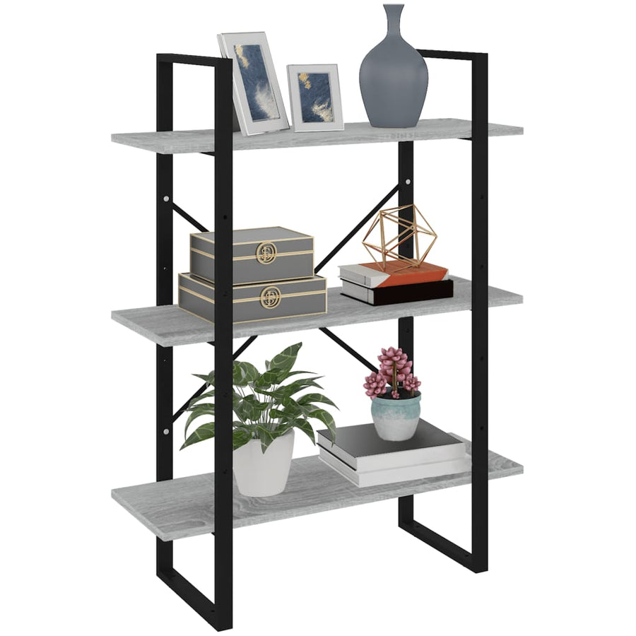 Boekenkast Eikenkleurig Grijs Sonoma 80 x 30 x 105 cm Bewerkt hout