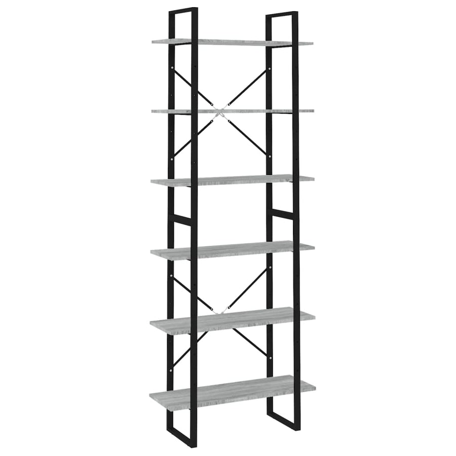 Hoge Kast Eikenkleurig Grijs Sonoma 80 x 30 x 210 cm Bewerkt hout