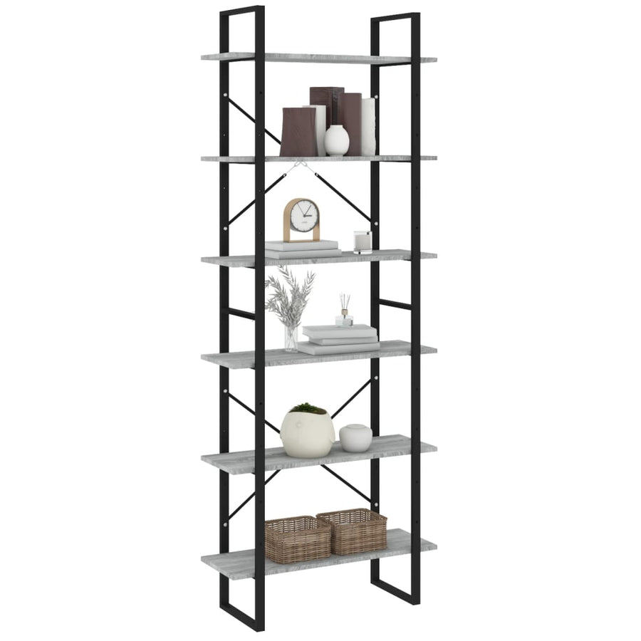 Hoge Kast Eikenkleurig Grijs Sonoma 80 x 30 x 210 cm Bewerkt hout