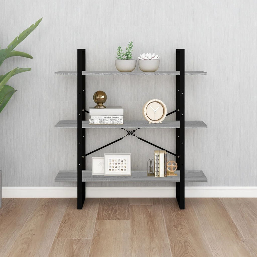 Boekenkast Eikenkleurig Grijs Sonoma 100 x 30 x 105 cm Bewerkt hout