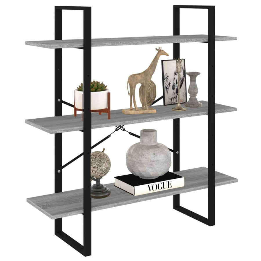 Boekenkast Eikenkleurig Grijs Sonoma 100 x 30 x 105 cm Bewerkt hout
