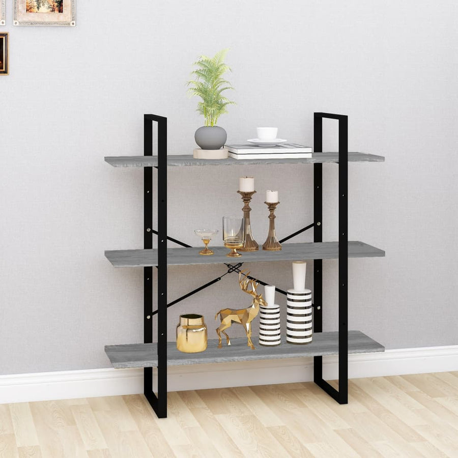 Boekenkast Eikenkleurig Grijs Sonoma 100 x 30 x 105 cm Bewerkt hout