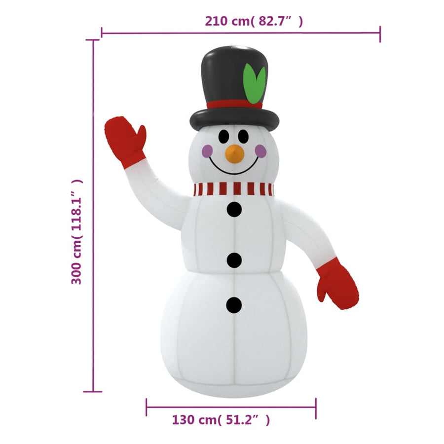 Sneeuwpop Opblaasbaar Met Led's 300 cm