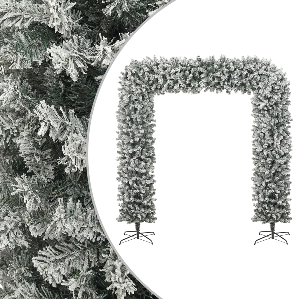 Kerstboog Met Sneeuwvlokken 240 Cm Wit En Groen 240 x 215 cm