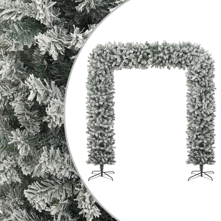Kerstboog Met Sneeuwvlokken 240 Cm Wit En Groen 240 x 215 cm