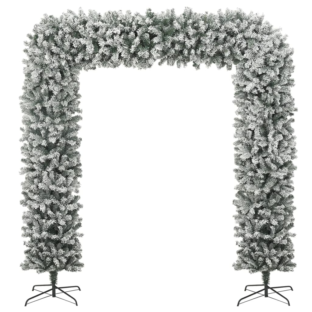 Kerstboog Met Sneeuwvlokken 240 Cm Wit En Groen 240 x 215 cm