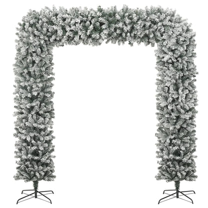 Kerstboog Met Sneeuwvlokken 240 Cm Wit En Groen 240 x 215 cm
