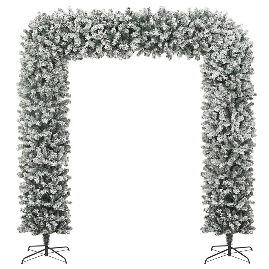 Kerstboog Met Sneeuwvlokken 240 Cm Wit En Groen 240 x 215 cm