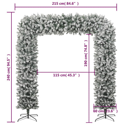 Kerstboog Met Sneeuwvlokken 240 Cm Wit En Groen 240 x 215 cm