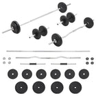 Halterset 30 kg verchroomd staal