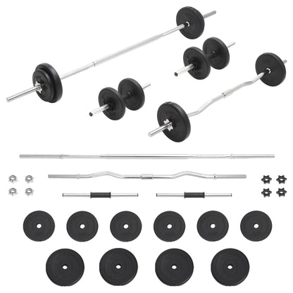 Halterset 30 kg Rechte stang + curlstang + halterstang