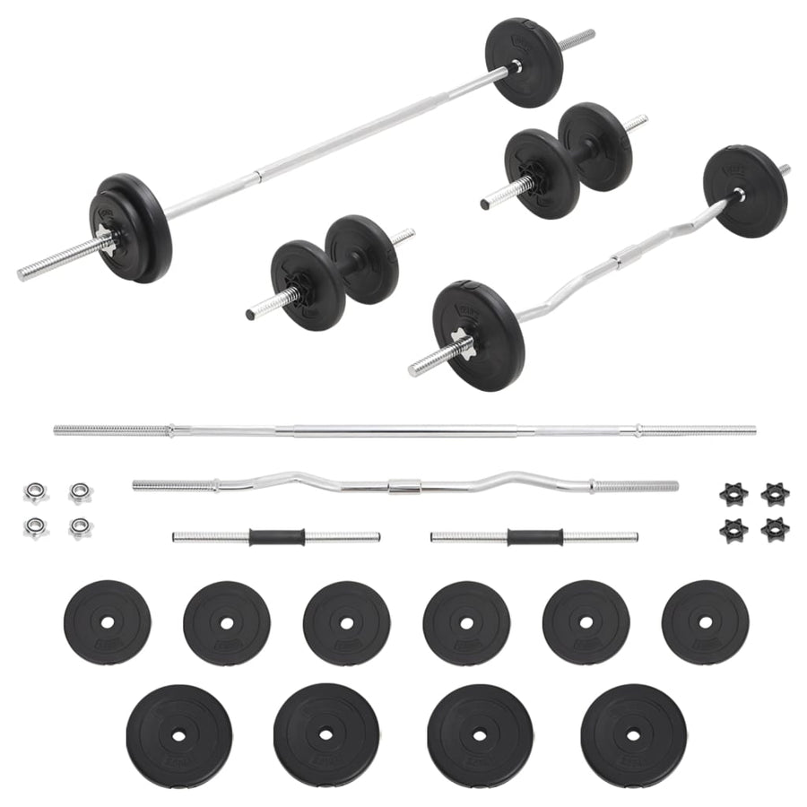 Halterset 30 kg Rechte stang + curlstang + halterstang