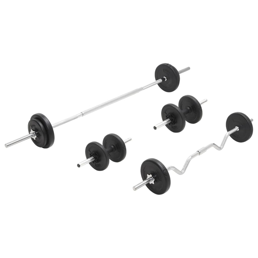 Halterset 30 kg Rechte stang + supercurlstang + halterstang