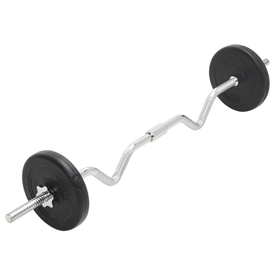 Halterset 30 kg Rechte stang + supercurlstang + halterstang