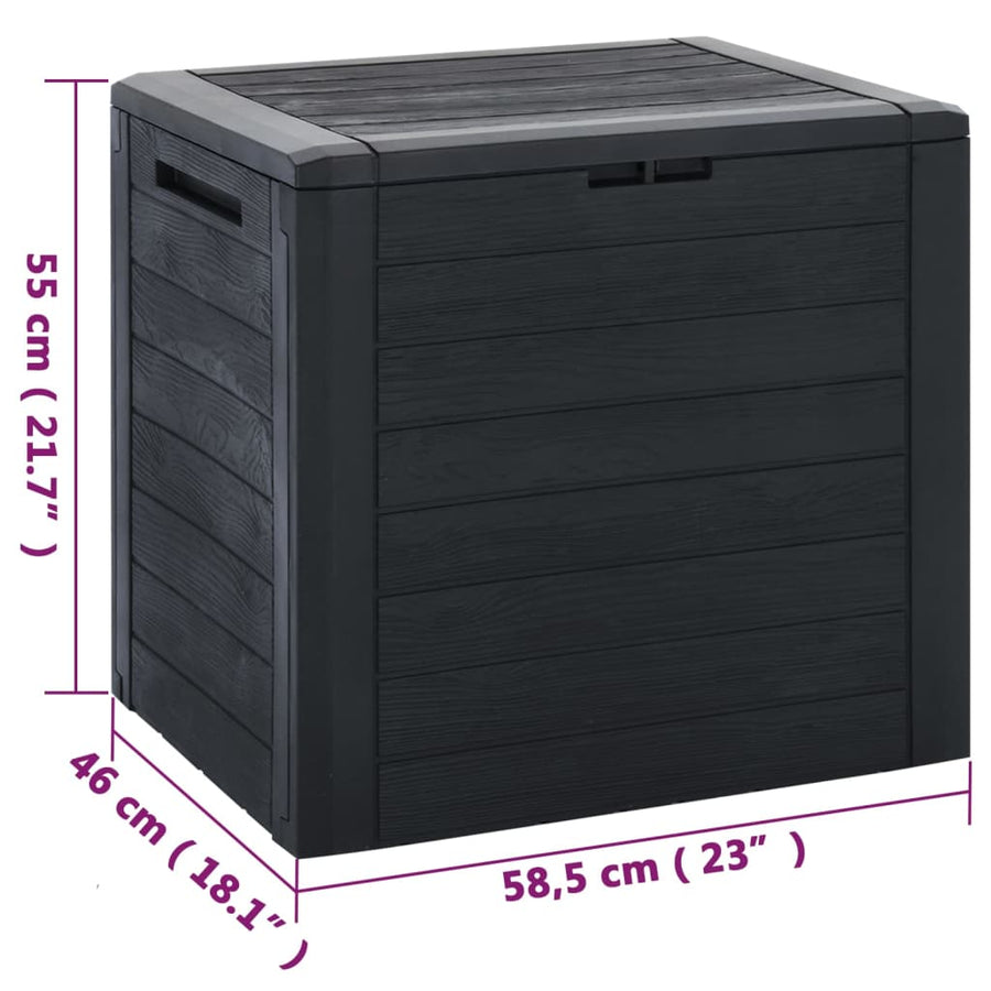Tuinbox 58,5X46X55 Cm Polypropeen Antracietkleurig 140 l