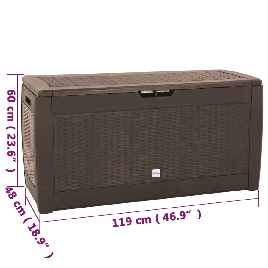 Tuinbox 119X48X60 Cm Polypropeen 310 l Bruin