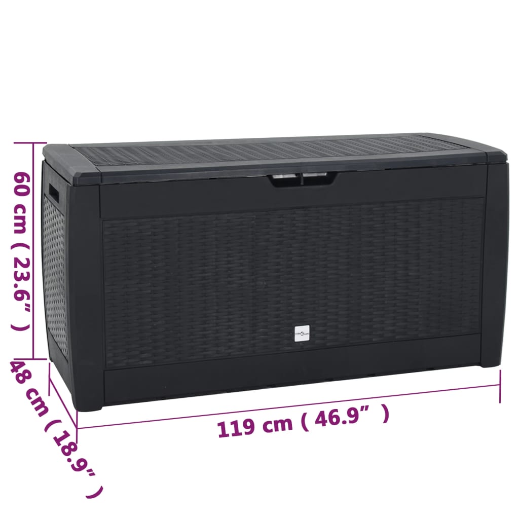 Tuinbox 119X48X60 Cm Polypropeen Antracietkleurig 310 l