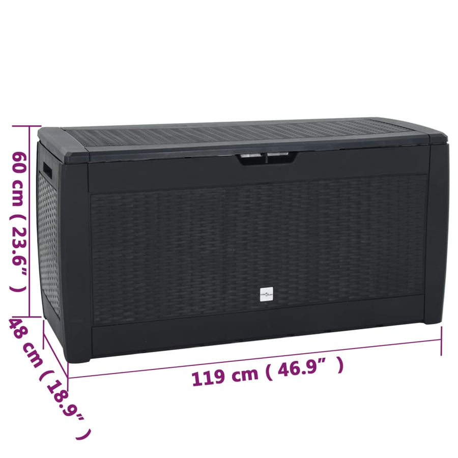 Tuinbox 119X48X60 Cm Polypropeen Antracietkleurig 310 l