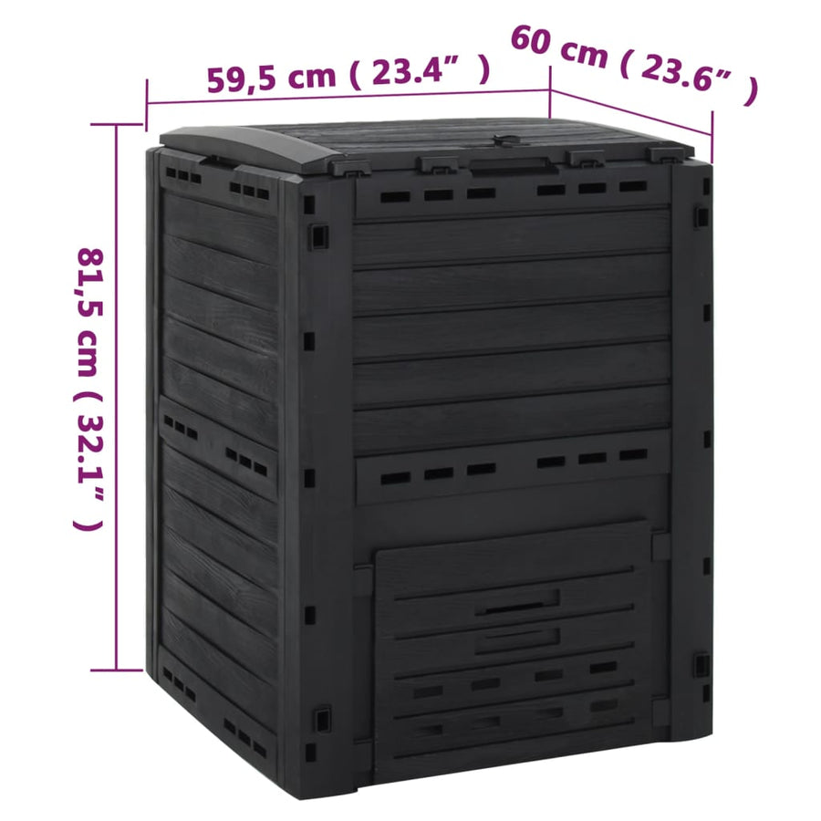 Compostbak 280 L Polypropeen Zwart