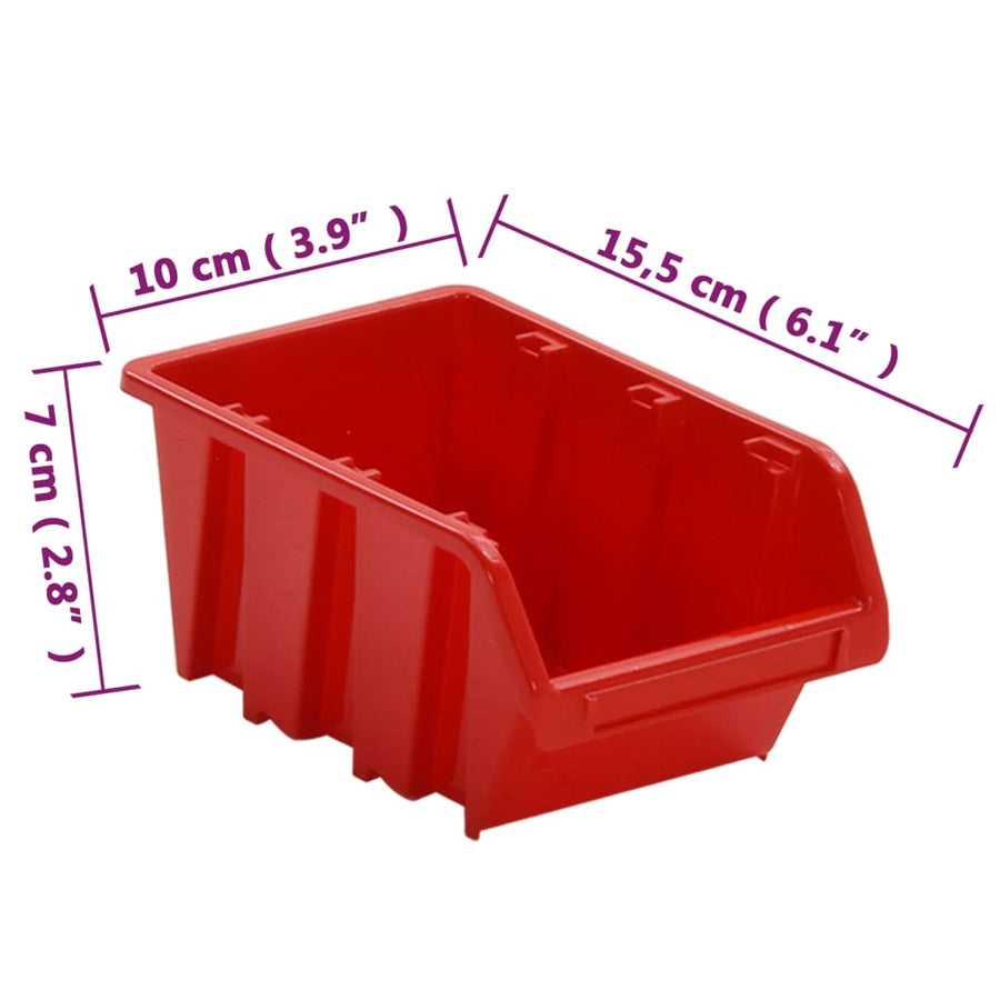 -Delige Sorteersysteemset 77X39 Cm Polypropeen Rood En Zwart 30