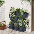 Plantenbakkenset verticaal 12 stuks polypropeen antraciet