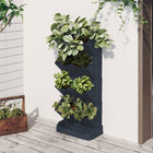 Plant pot set 4 pc vertical polypropylene anthracite