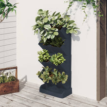Plantenbakkenset 4 St Verticaal Polypropeen Antracietkleur