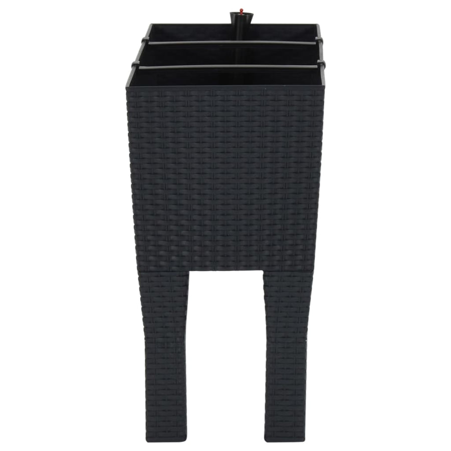 Plantenbak Verhoogd 60X25X46 Cm Pp Rattan Antracietkleurig