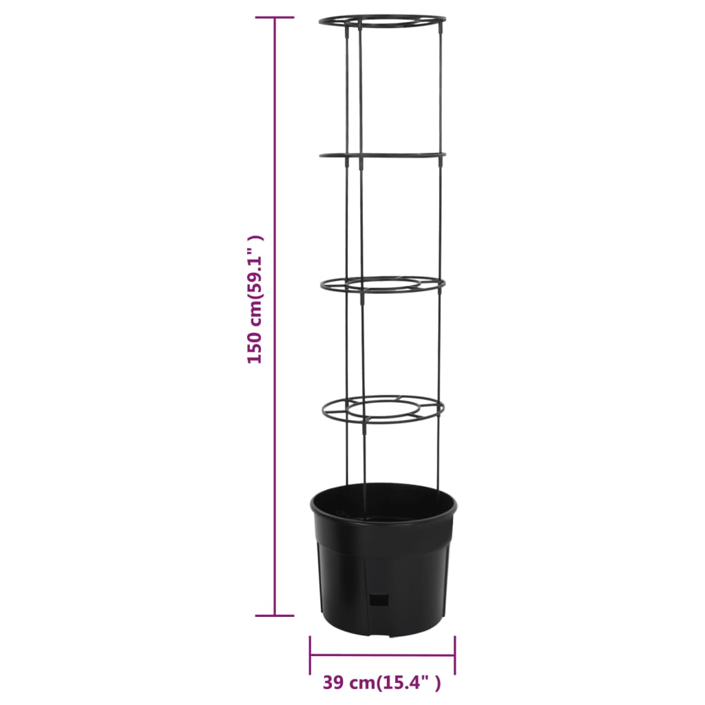 Tomatenkweekpot Ø39X150 Cm Polypropeen Antracietkleurig Ø 39 x 150 cm