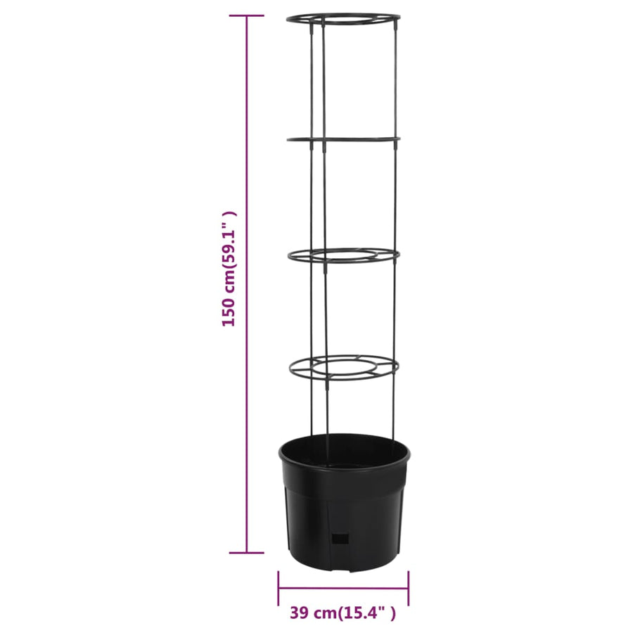 Tomatenkweekpot Ø39X150 Cm Polypropeen Antracietkleurig Ø 39 x 150 cm
