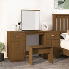 Kaptafel met spiegel massief grenenhout honingbruin 95x50x134 cm