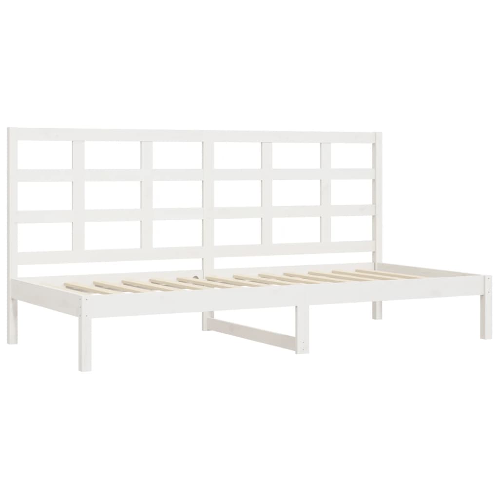 Slaapbank zonder matras 90x200 cm massief grenenhout wit