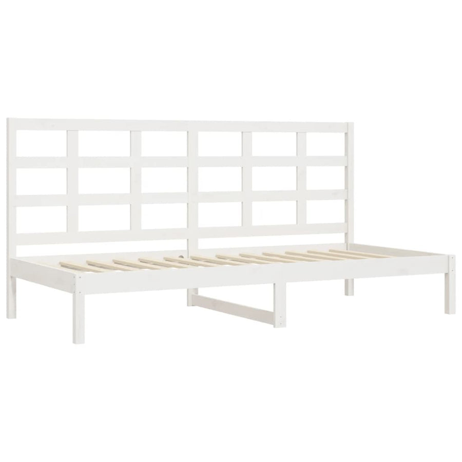 Slaapbank zonder matras 90x200 cm massief grenenhout wit