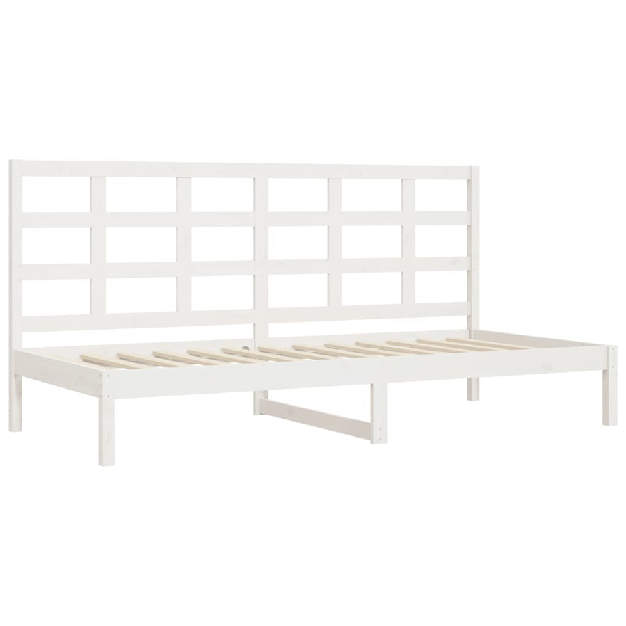Slaapbank zonder matras 80x200 cm massief grenenhout wit